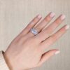 3 Row Round Brilliant Cut Diamond Wedding Ring in Platinum - Image 5