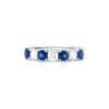0.51 Carats Alternating Diamond & 0.80 Carats Sapphire Ring in White Gold - Image 2