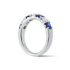 0.51 Carats Alternating Diamond & 0.80 Carats Sapphire Ring in White Gold - Image 3