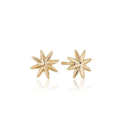 Brilliant Star Wall Stud Earring in Yellow Gold