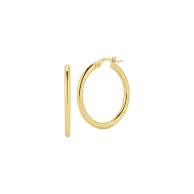 Coin Classics Oval Tube Hoop Earrings in Yellow Gold