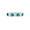 Alternating Emerald 0.64 Carats and Diamond 0.51 Carats Ring in White Gold - Image 2