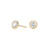 0.30 Carat Round Brilliant-cut Diamond Bezel-set Stud Earrings in Yellow Gold - Image 3