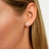 0.30 Carat Round Brilliant-cut Diamond Bezel-set Stud Earrings in Yellow Gold - Image 4