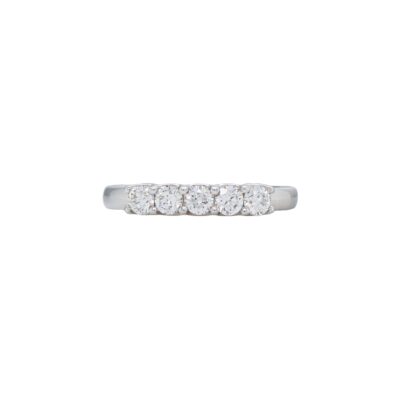 0.50 Carats Round Brilliant-cut U-Prong Wedding Band in Platinum (H / SI2)
