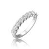 Shared prong Round Brilliant cut Wedding Ring in White Gold - Image 4