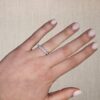 Shared prong Round Brilliant cut Wedding Ring in White Gold - Image 8