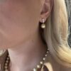 Golden South Sea Cultured Pearl 0.48 Carats Diamond Accent Drops in Gold - 11mm - Image 3