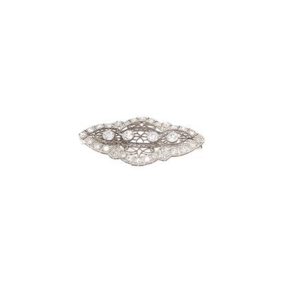 Vintage Diamond Filigree Brooch in Platinum