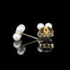 Sequence Pearl Stud Earrings in Yellow Gold - Image 3