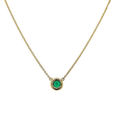 0.30 Carat Emerald and Diamond Pendant