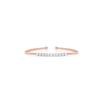 Ava Bea Flexi 0.20 Carats Diamond Cuff Bracelet in Rose Gold