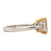 Three-Stone Collection - Radiant-cut Fancy Deep Yellow Diamond with Trapezoid Side Stones in Platinum - Image 4