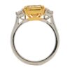 Three-Stone Collection - Radiant-cut Fancy Deep Yellow Diamond with Trapezoid Side Stones in Platinum - Image 8
