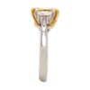 Three-Stone Collection - Radiant-cut Fancy Deep Yellow Diamond with Trapezoid Side Stones in Platinum - Image 9