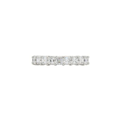 3.35 Carats Asscher-cut Eternity Ring in Platinum