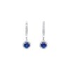 2.51 Carat Sapphire & 0.48 Carat Diamond Drop Halo Earrings in White Gold - Image 2
