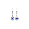 2.51 Carat Sapphire & 0.48 Carat Diamond Drop Halo Earrings in White Gold - Image 4