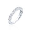 Round Brilliant and Emerald Cut Diamond Wedding Band in Platinum - Image 4