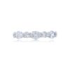 Round Brilliant and Marquise Cut Diamond Wedding Band in Platinum - Image 2