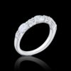 Round Brilliant and Marquise Cut Diamond Wedding Band in Platinum - Image 5