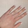 Round Brilliant and Marquise Cut Diamond Wedding Band in Platinum - Image 6