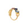 Rainbow Mixed Sapphire and Diamond Ring in Yellow Gold - Image 3