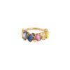 Rainbow Mixed Sapphire and Diamond Ring in Yellow Gold - Image 2