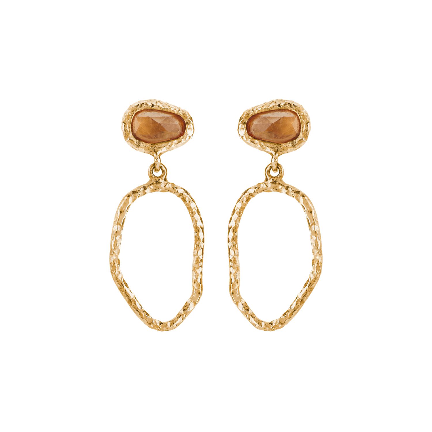 Tulum Orange Sapphire Dangle Earring in Yellow Gold | Marshall Pierce & Co.