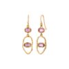 Tulum Pink Sapphire Dangle Earring in Yellow Gold - Image 3