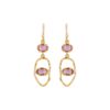 Tulum Pink Sapphire Dangle Earring in Yellow Gold - Image 2