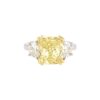 5.01 Carat Radiant cut Fancy Yellow Diamond and 0.95 Carat Half Moon in Platinum (VS2) - Image 2