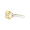 5.01 Carat Radiant cut Fancy Yellow Diamond and 0.95 Carat Half Moon in Platinum (VS2) - Image 3