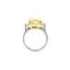 5.01 Carat Radiant cut Fancy Yellow Diamond and 0.95 Carat Half Moon in Platinum (VS2) - Image 7