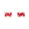 Fireworks 0.75 Carat Ruby and 0.14 Carat Diamond Studs in Rose Gold - Image 2