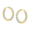 4.45 Carats Diamond Small Hoop Earrings in Yellow Gold - Image 2