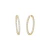 4.00 Carats Diamond Oval Hoop Earrings in Yellow Gold - Image 2