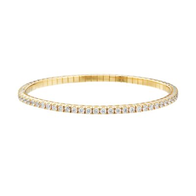 2.50 Carats Small Diamond Stretch Bracelet in Yellow Gold