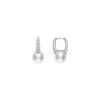 White South Sea Cultured Pearl and Diamond Huggies in White Gold - 8mm - Image 2