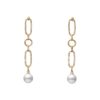Mikimoto M Code Akoya Cultured A+ Pearl Dangle Link Earrings in 18K Yellow Gold - 7mm