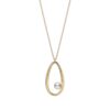Moon Dew Akoya Cultured A+ Pearl Pendant in Yellow Gold - 7.25mm - Image 2
