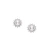 Classic Akoya Cultured A+ Pearl Earrings with 1.40 carats Diamonds in White Gold - 7.5mm - Image 2