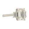 Three-Stone Collection - Emerald-cut Diamond with Trapezoid Side Stones in Platinum - Image 4