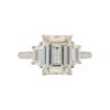 Three-Stone Collection - Emerald-cut Diamond with Trapezoid Side Stones in Platinum - Image 2