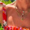 Cooper 0.47 Carat Opal Heart Pendant on Cuban Link in Yellow Gold - Image 3