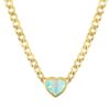 Cooper 0.47 Carat Opal Heart Pendant on Cuban Link in Yellow Gold - Image 2