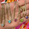 Cooper 0.47 Carat Opal Heart Pendant on Cuban Link in Yellow Gold - Image 4