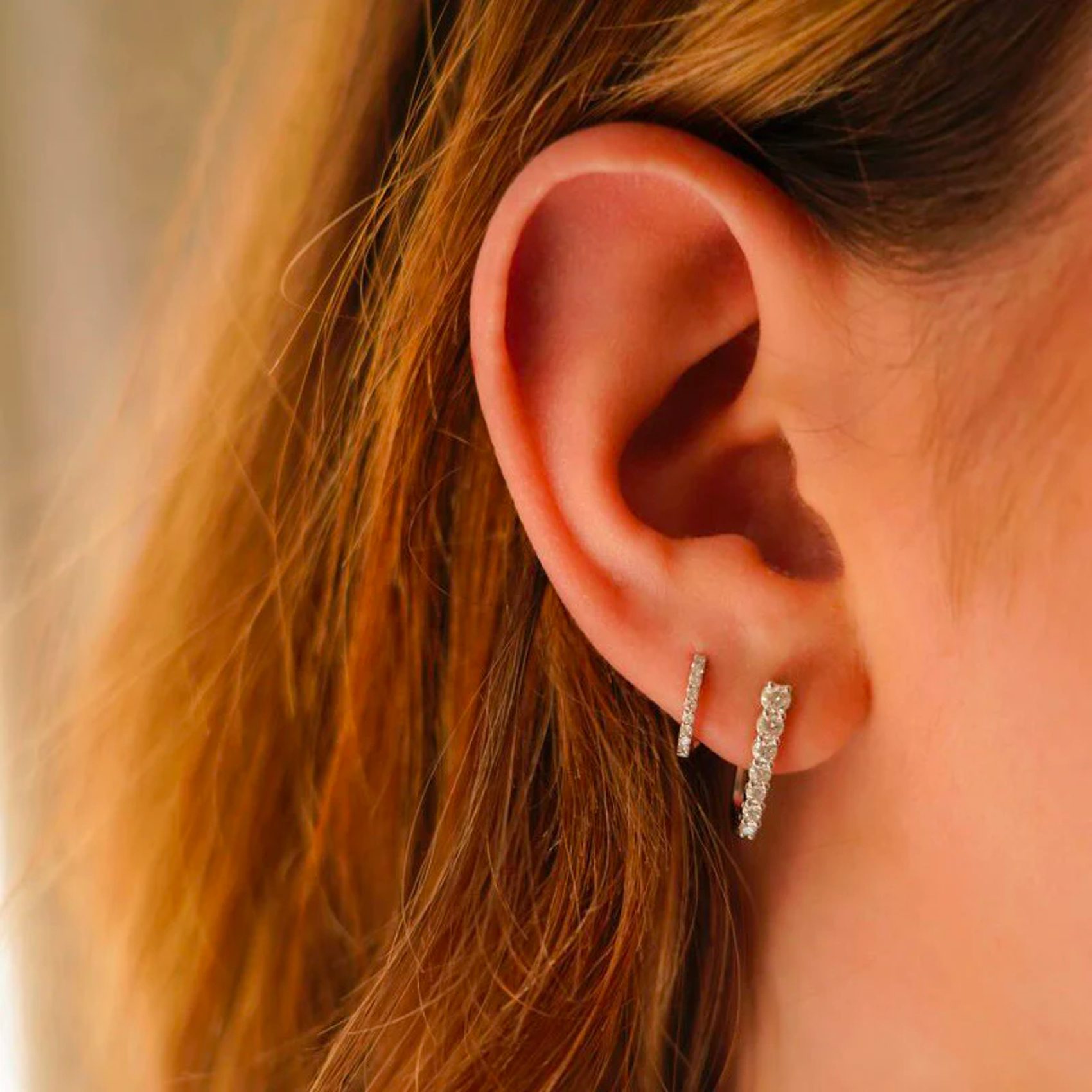 Ava Bea 0.52 Carats Graduating Diamond U Hoops in White Gold - Image 3