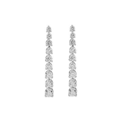 1.68 Carats Diamond Line Earrings in White Gold