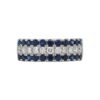 Three Row Band 1.10 Carats Sapphire and 0.44 Carats Diamonds in White Gold - Image 2